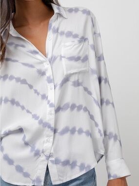 Rails Hunter Tie Dye Button Down Shirt Blue White Medium